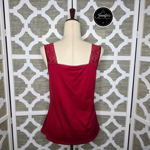 Cinema Etoile Vintage Red Lace Camisole Tank Top Size Large - Picture 6 of 12